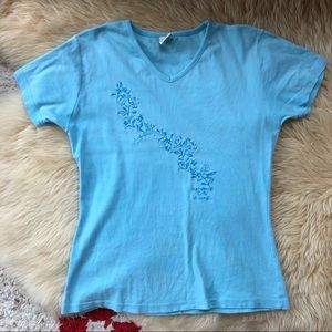 Vintage “souvenir tee” embroidered extra fine rib